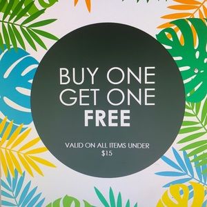 BOGO all items under $15